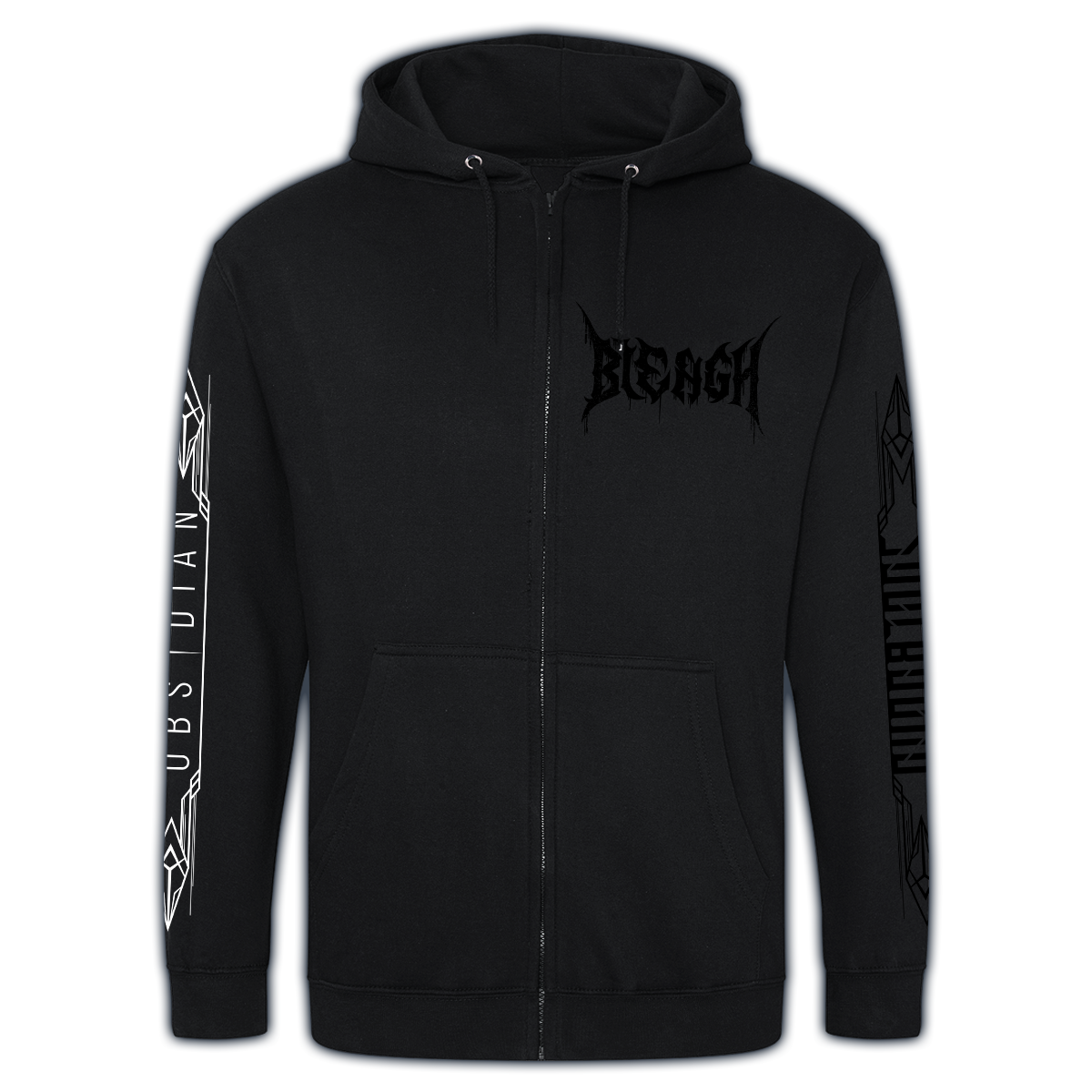 Zipper "BLEAGH", schwarz (fairtrade)