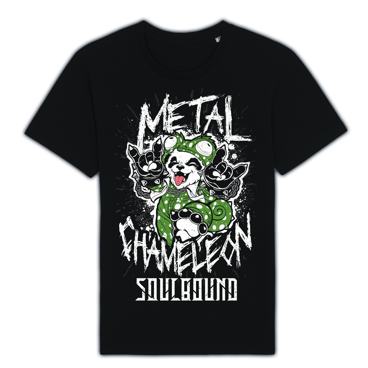 T-Shirt "Metal Chameleon", schwarz (fairtrade)