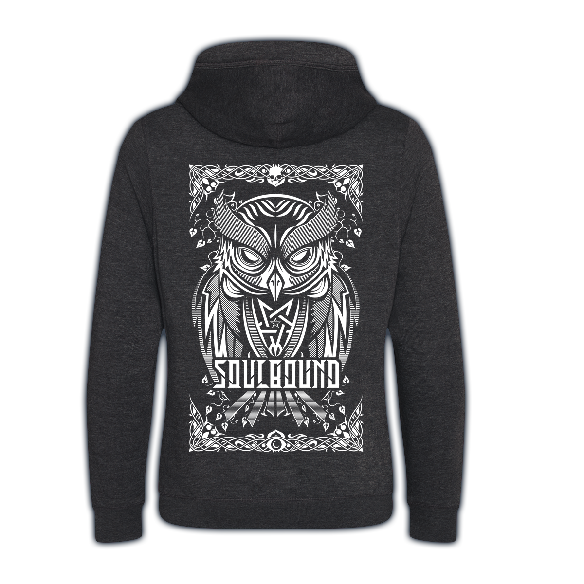 Kuschelhoodie "OWL", Black Smoke (fairtrade)