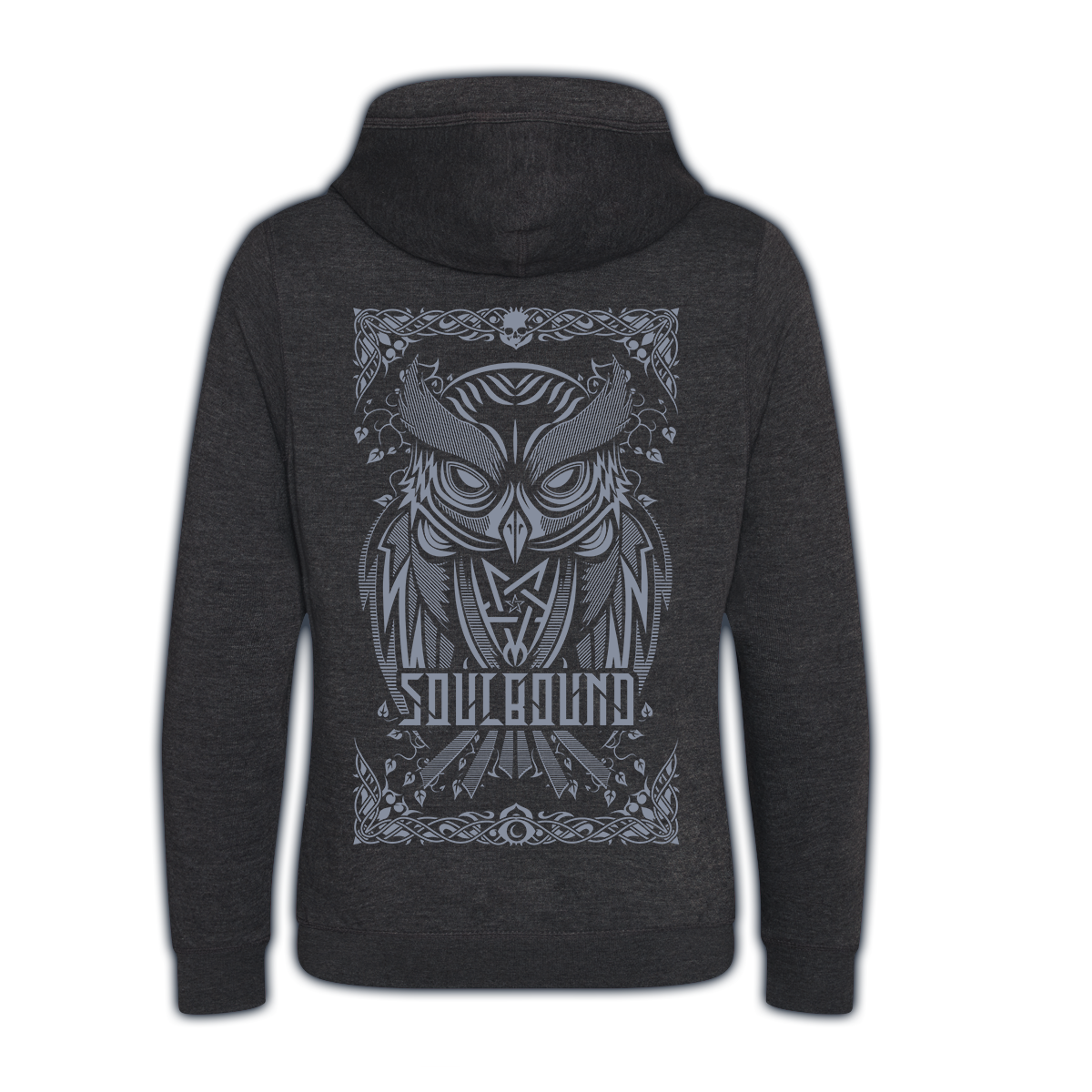 Kuschelhoodie "OWL", Black Smoke (fairtrade)