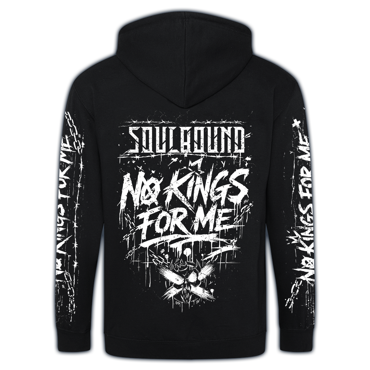 Zipper "No Kings For Me", schwarz (fairtrade)