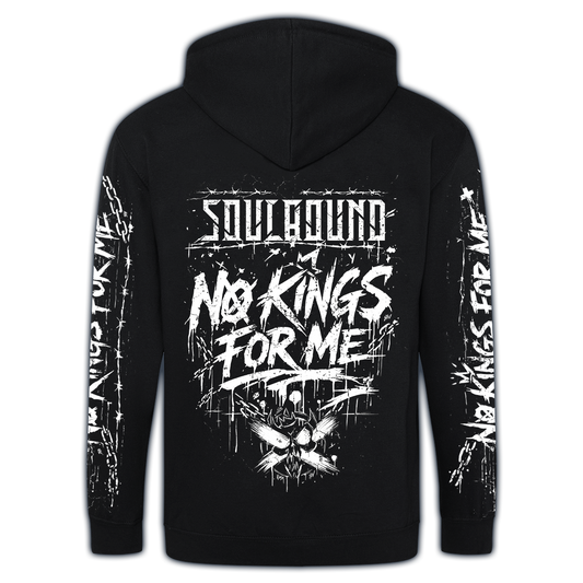 Zipper "No Kings For Me", schwarz (fairtrade)